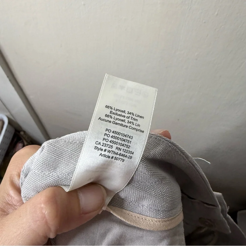 Wilfred Gray Linen Blend Slant Drawstring Trouser Pants NWT